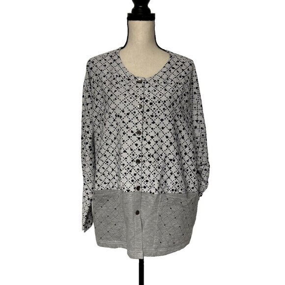 Marketplace Handwork Of India Women’s Long Sleeve Patterned Cotton Top 1W - Picture 1 of 9